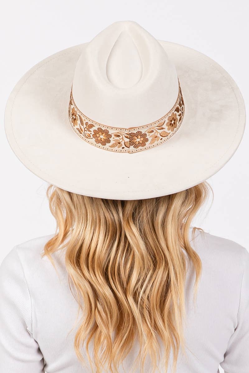 Floral Ribbon Fedora Hat