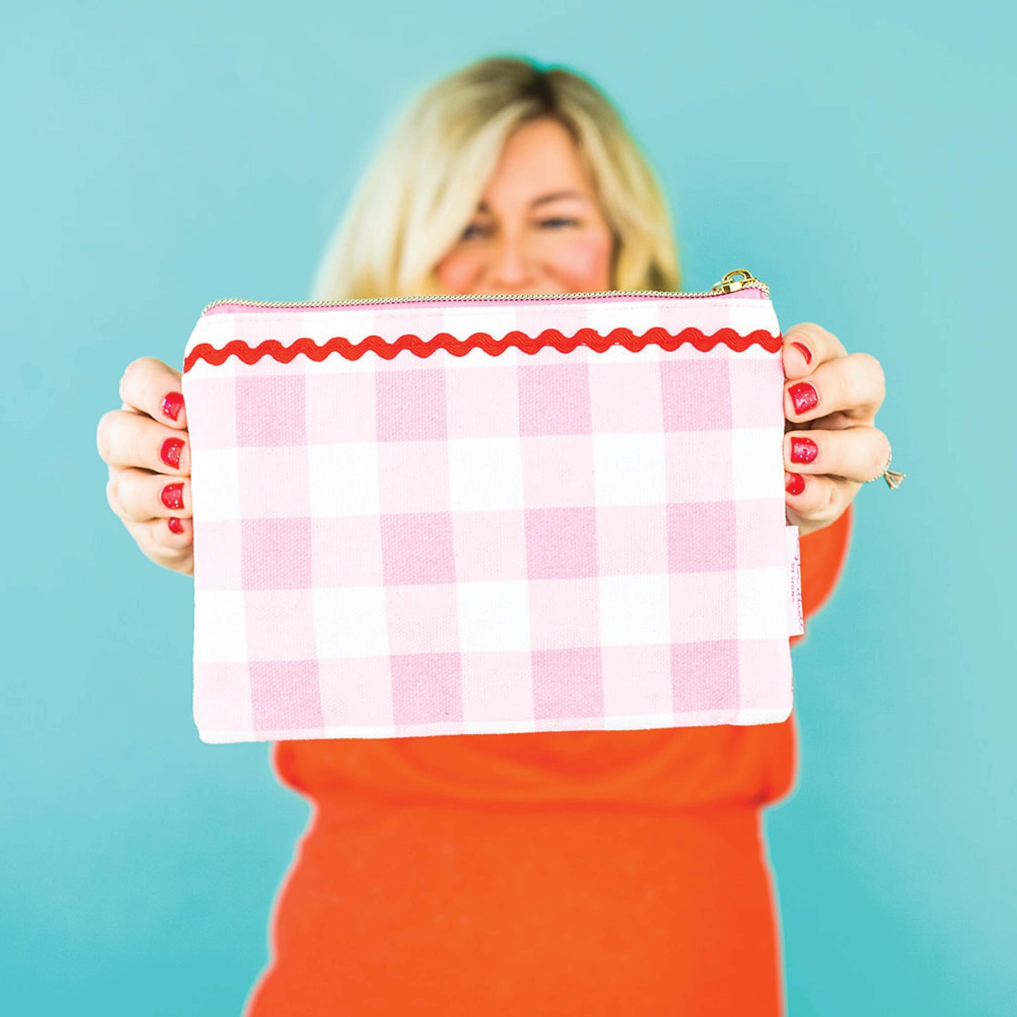 Valentine's Day Pink Pom Pom Heart Pouch
