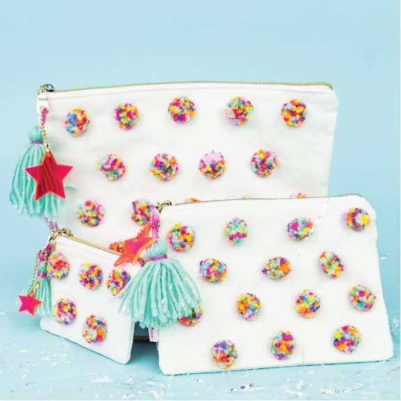 Pom Pom Cardholder Keychain Pouch - Mini
