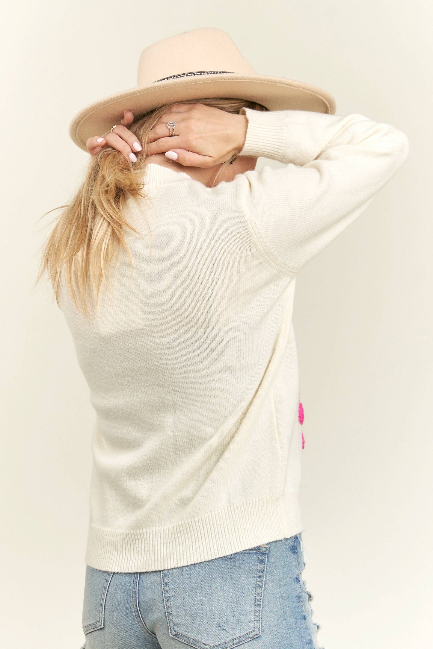 Floral Embroidered Pullover Sweater
