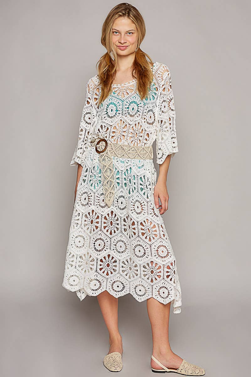 Scoop Neck Crochet Dress