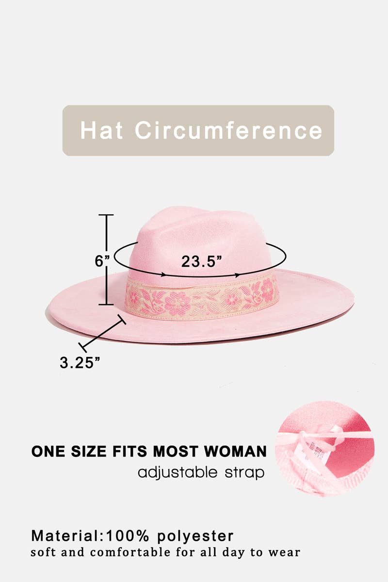 Floral Ribbon Fedora Hat