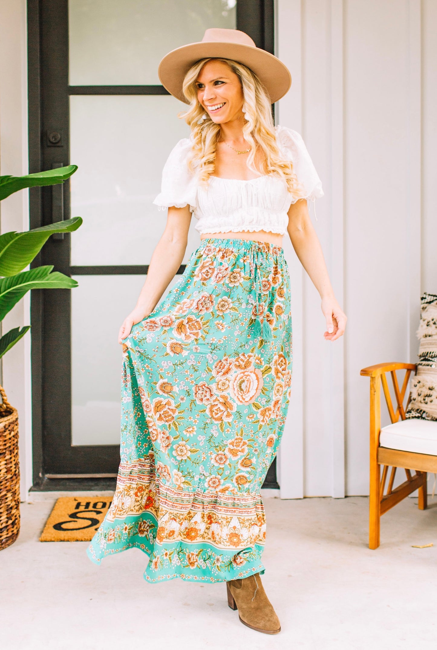 Hippie Chick Floral Maxi Skirt