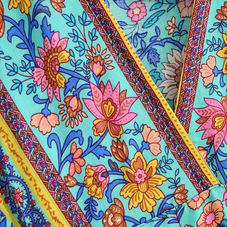 Bohemian Daydreamer Floral Wrap Mini Dress | Moonlight Gypsea