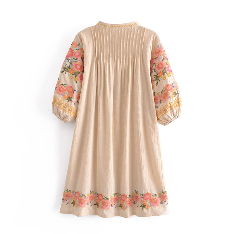 Gypsy Soul Floral Embroidered Dress | Moonlight Gypsea