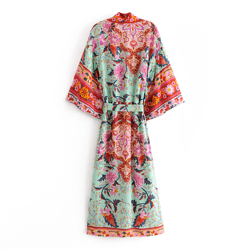 Sun Goddess Bohemian Floral Kimono - Red | Moonlight Gypsea